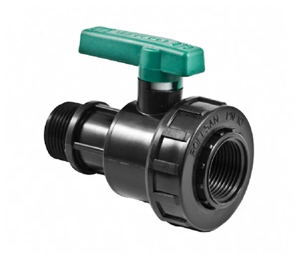 Кран шаровый ПНД 1 1/4" х 1 1/4" (нар/вн) Poelsan