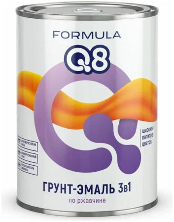 Грунт-эмаль по ржавчине Черная 0,9кг Formula Q8 /1