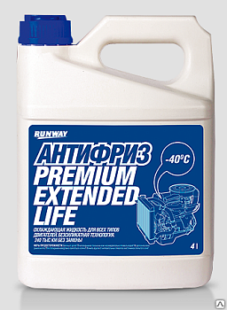 Антифриз Premium Extended Lifi (aqua) 4л RUNWAY (4)