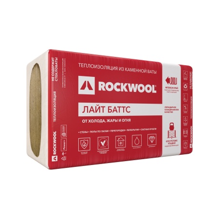 Утеплитель Rockwool Лайт Баттс Оптима 100х600х1000мм (3м2 0,3м3) 