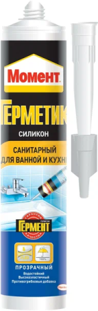 Герметик силикон.санитарный для ванной и кухни белый 280мл МОМЕНТ