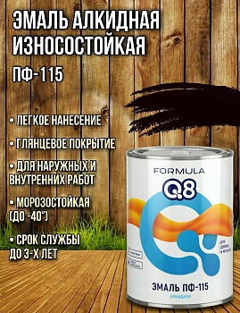 Эмаль ПФ-115 желтая 0.9 кг  Formula Q8 / 14