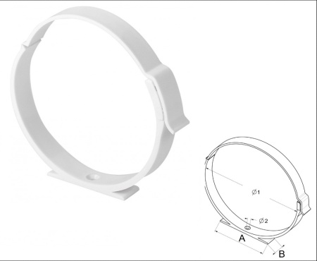Держатель круглого канала Awenta КО125-28
