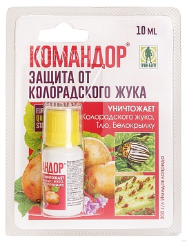Инсектицид "КОМАНДОР"от колорадского жука флакон 10мл на блистере (1/120)